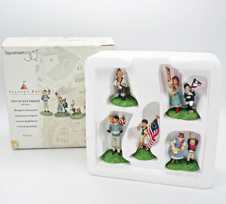 Vintage Dept 56, 4th of July Parade Set of 5 #53317 w/box NEW 1998 RETIRED
