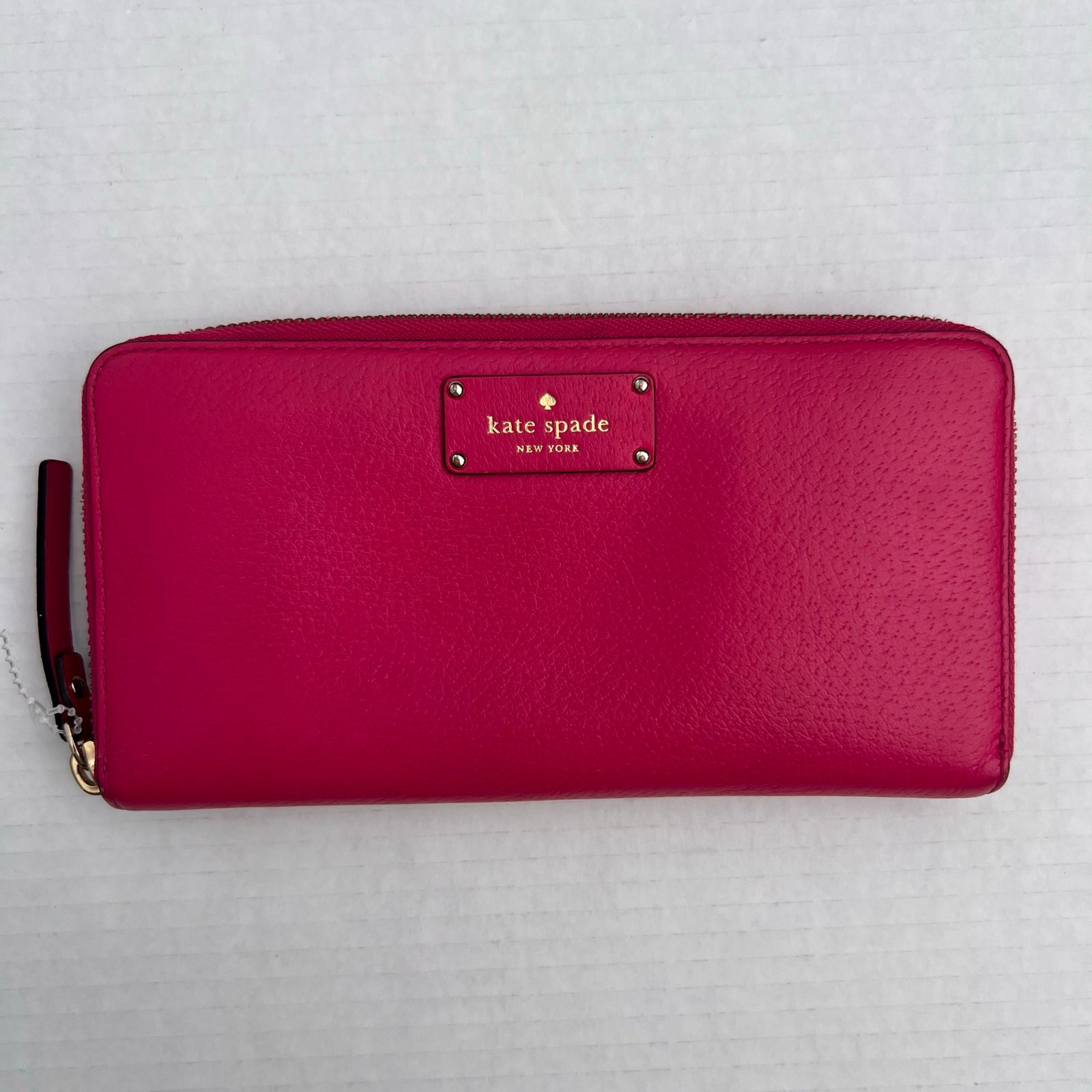 KATE SPADE Bright Pink Neda Wellesley Zip around Wallet Clutch