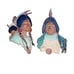 Vintage Cast Iron Painted Native American Chief Couple Wall Art By Sexton