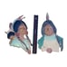 Vintage Cast Iron Painted Native American Chief Couple Wall Art By Sexton