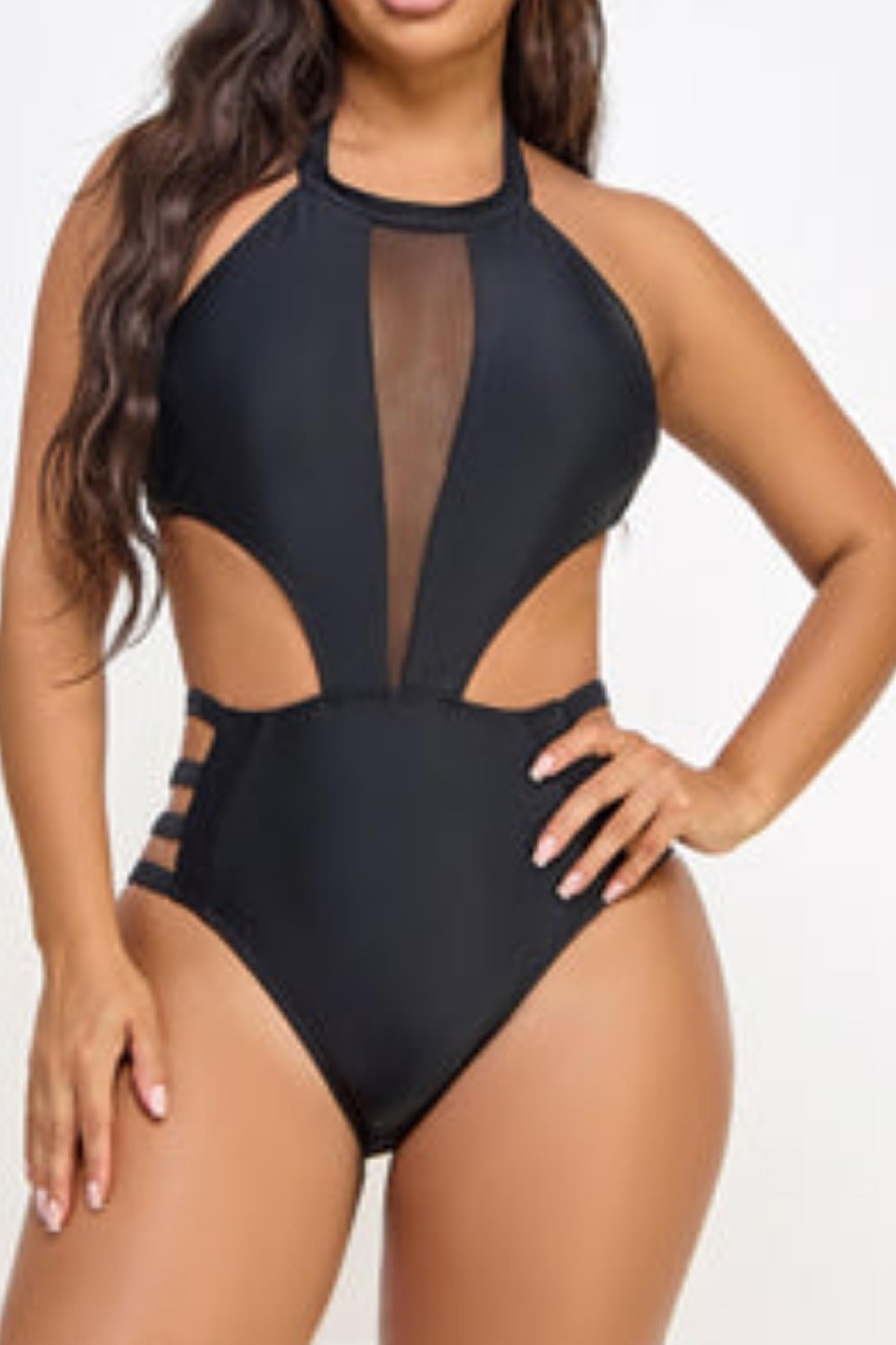 Missy Colorblock Halter 1 Piece Swimsuit
