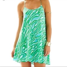 Lilly Pulitzer Maisy Silk Racerback Slip Dress in Green Size Medium