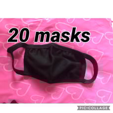 20 pcs black face masks combo