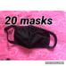 20 pcs black face masks combo