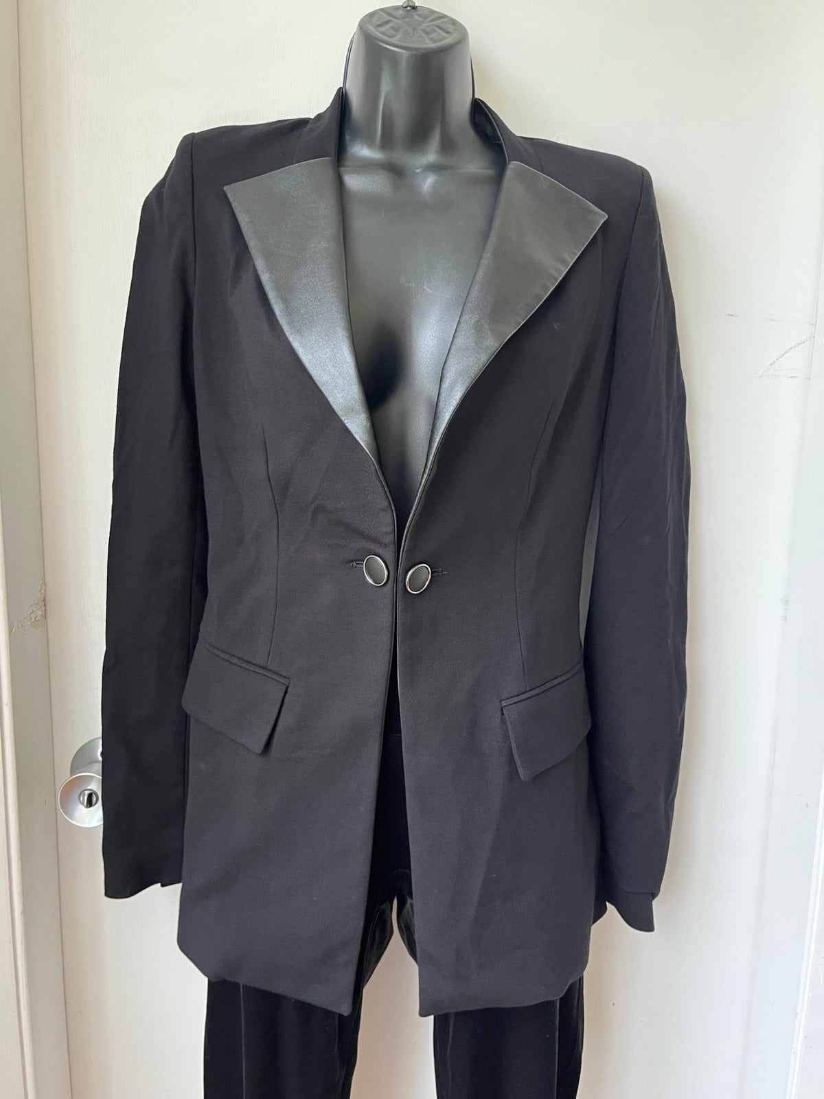 PLEIN SUD JEANIUS Womens Black Longlseeve One Button Blazer Jacket Size US 4