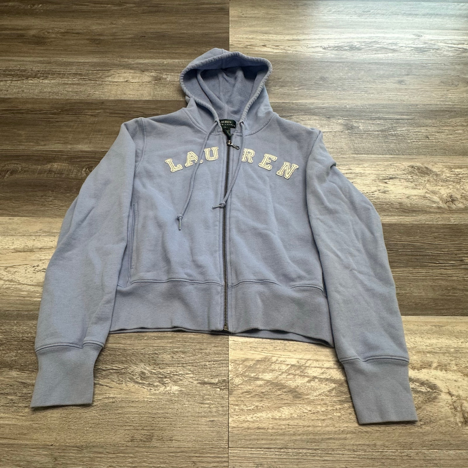 Lauren by Ralph Lauren Purple Womens S Full Zip Chest Brand Spellout Hoodie