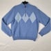 Fairway & Greene 1/4 Zip Blue Argyle Italian Merino Wool Pullover Sweater Sz M