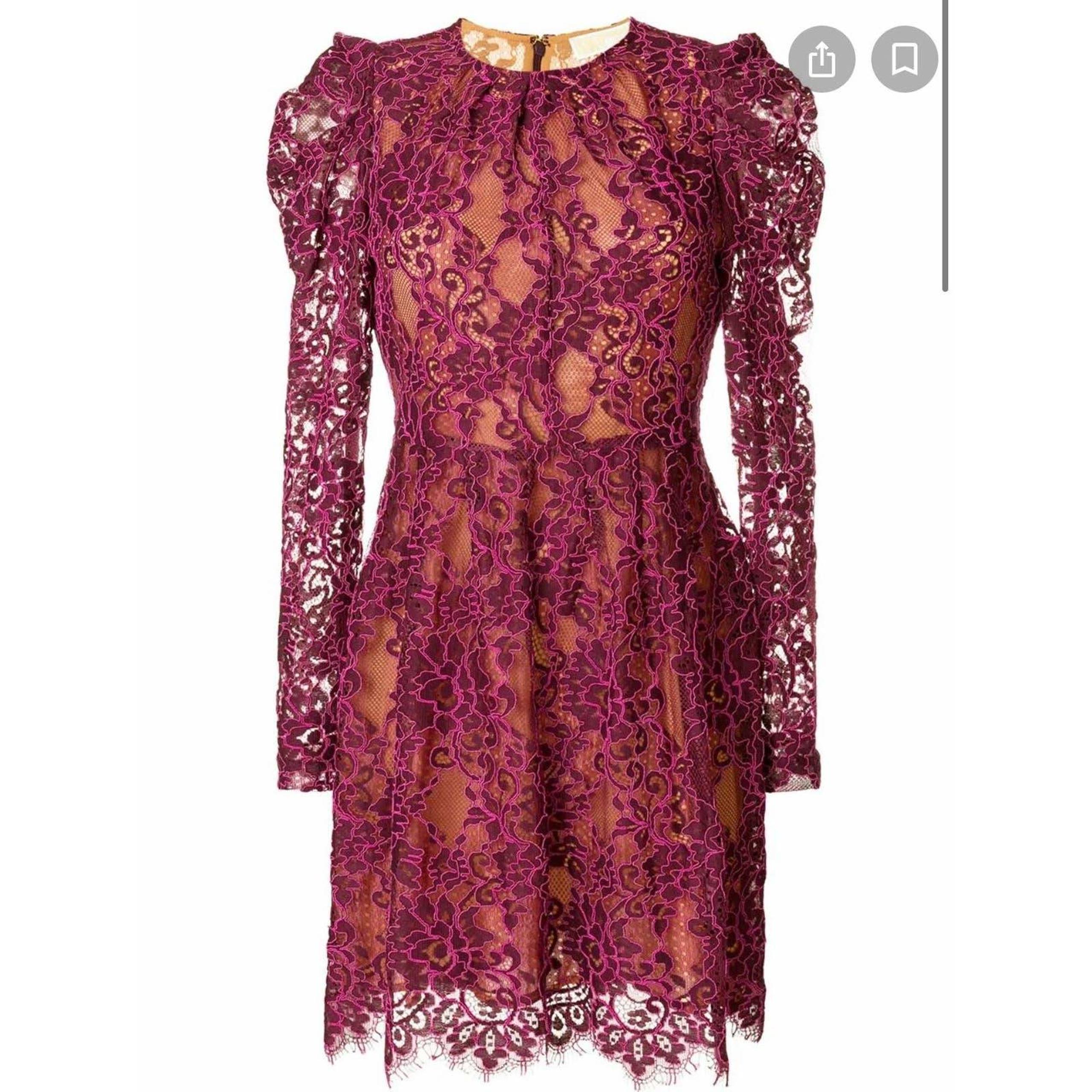 Michael Kors Scalloped Floral Lace Dress
