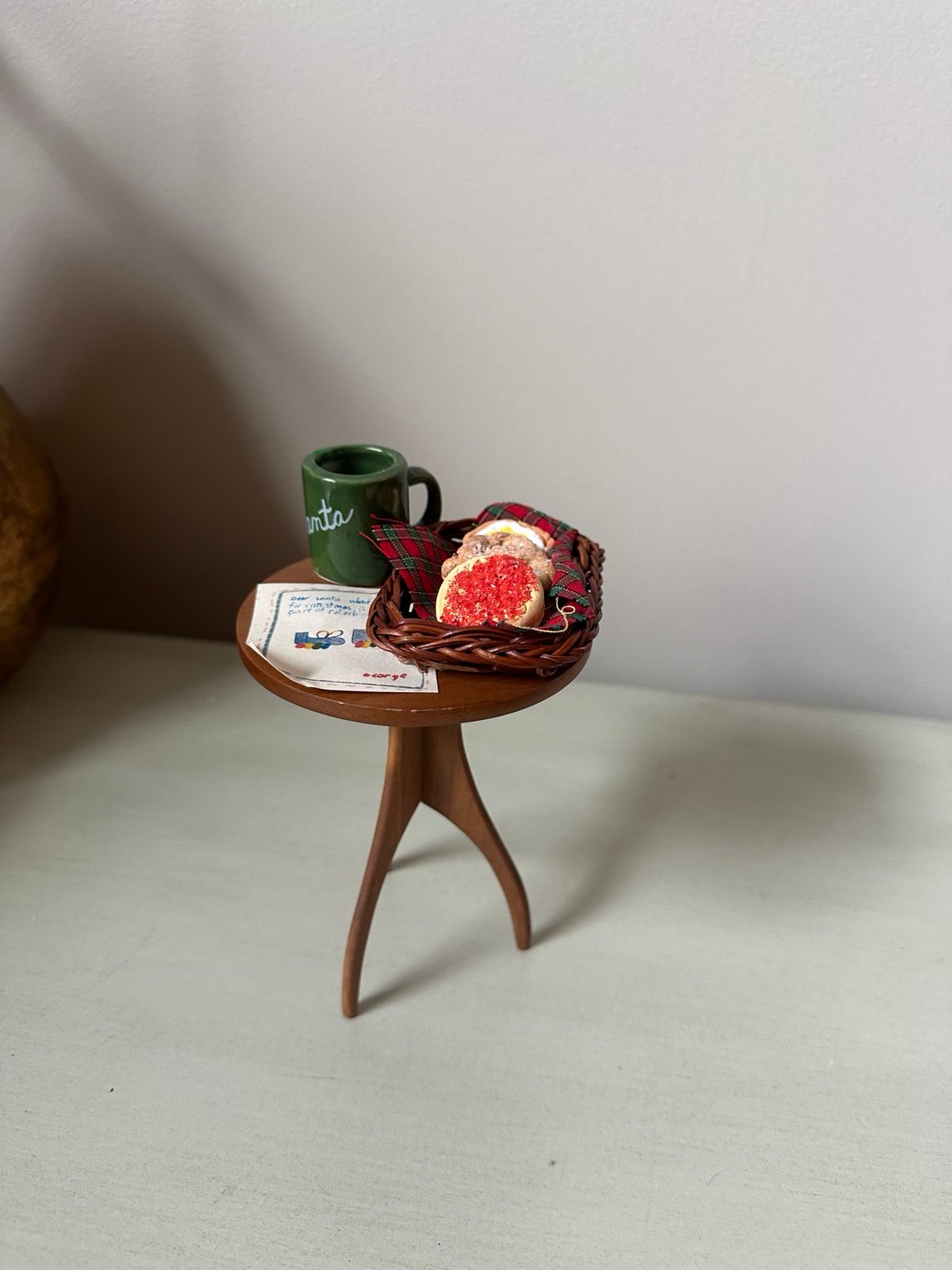 Byers choice small table with milk and cookie for Santa