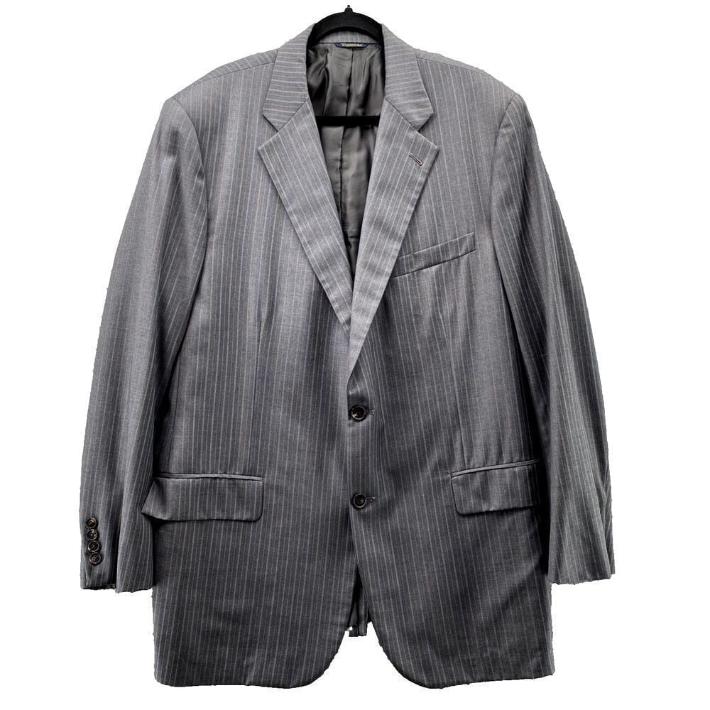 Brooks Brothers Jacket Men 46L Gray Pinstripe Hand Tailored Wool Blazer Corpcore