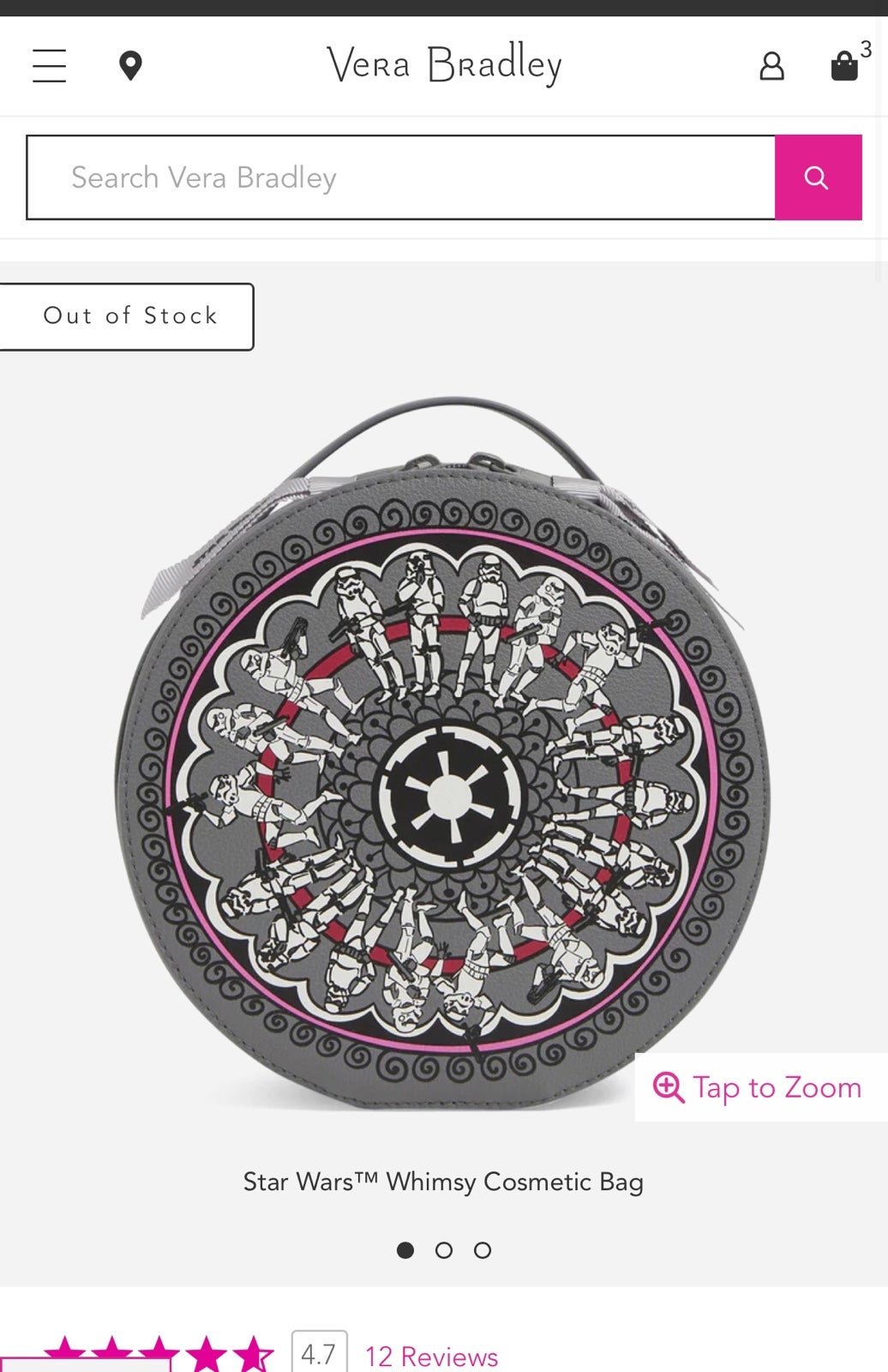 Vera bradley star wars limited edition cosmetic case