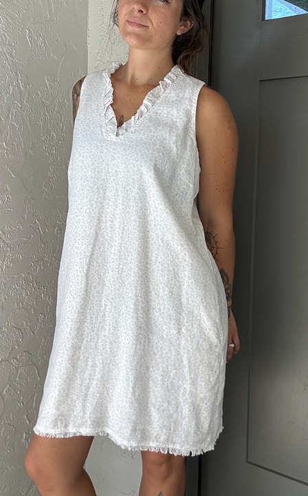 Tommy Bahama Linen Cheetah Dress M
