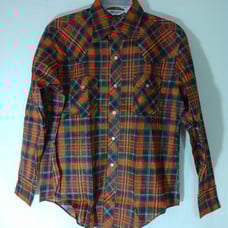 Vintage 50s 60s Marlboro Plaid Western Shirt L