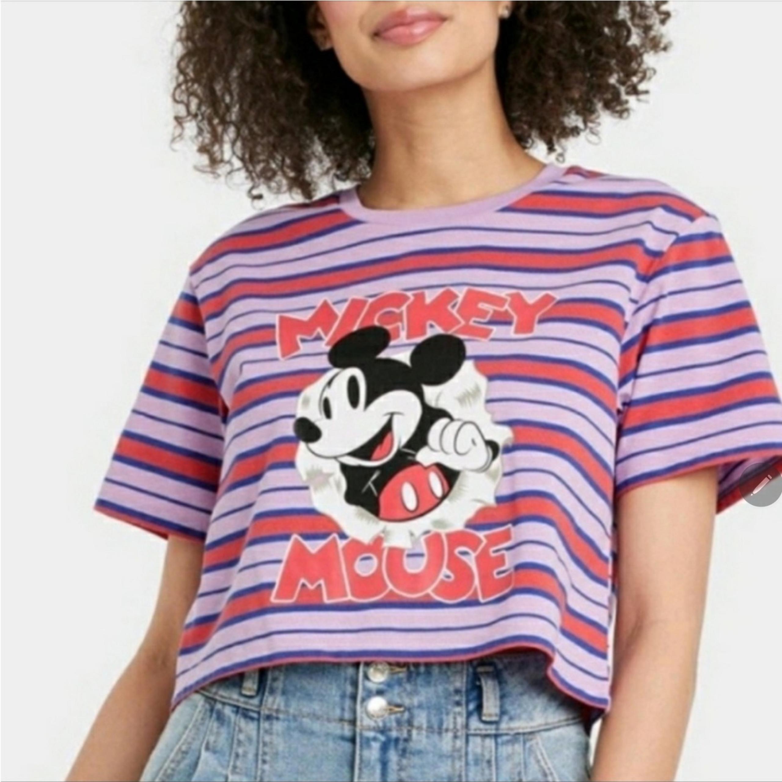 NWT Disney Mickey Mouse Women's Cropped T-Shirt -  Size X-Large