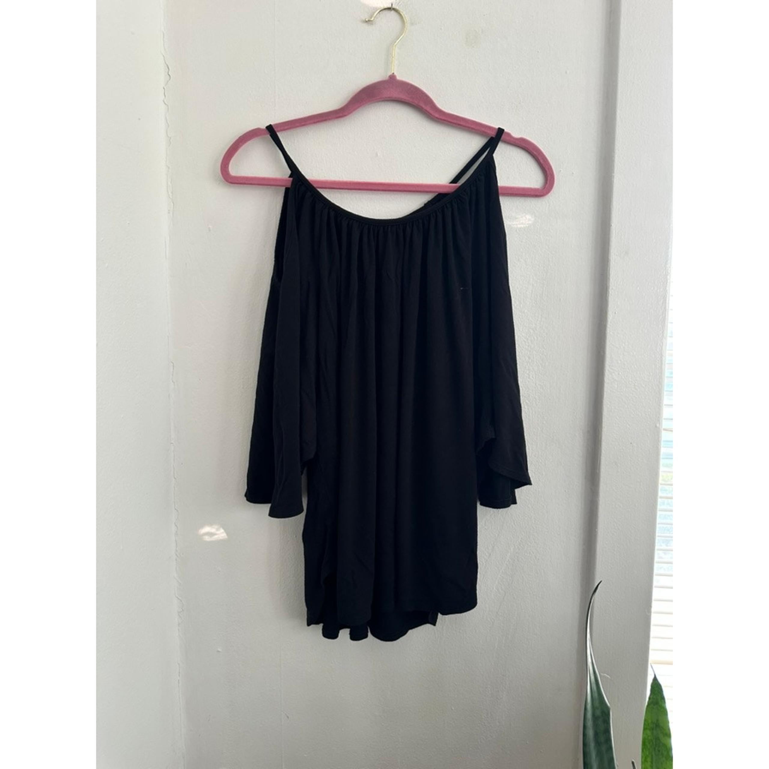 KAREN KANE Women's Black Cold Shoulder Blouse | Size XL