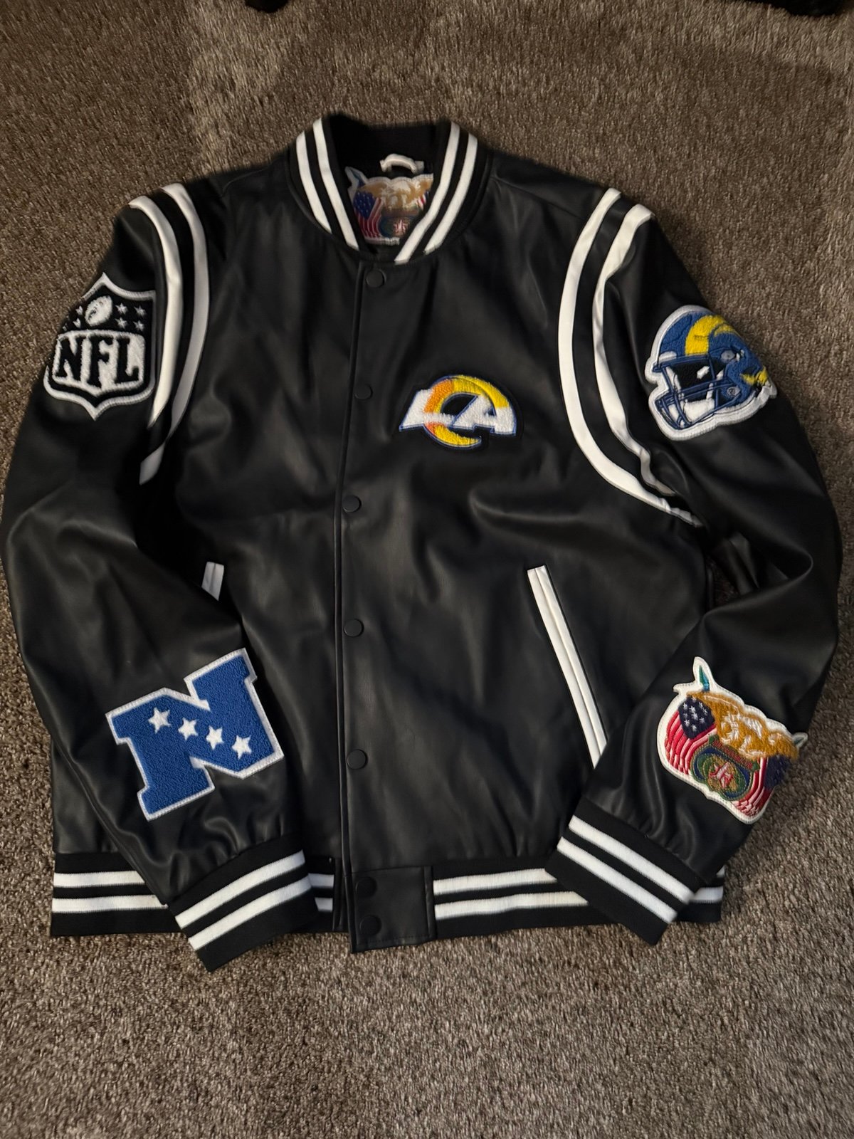 LA Rams Vegan leather XL jacket