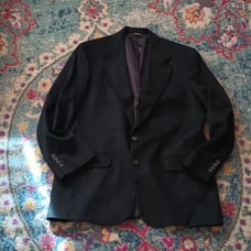 Bill Blass Men's Vintage Black Cashmere Two Button Blazer 42L