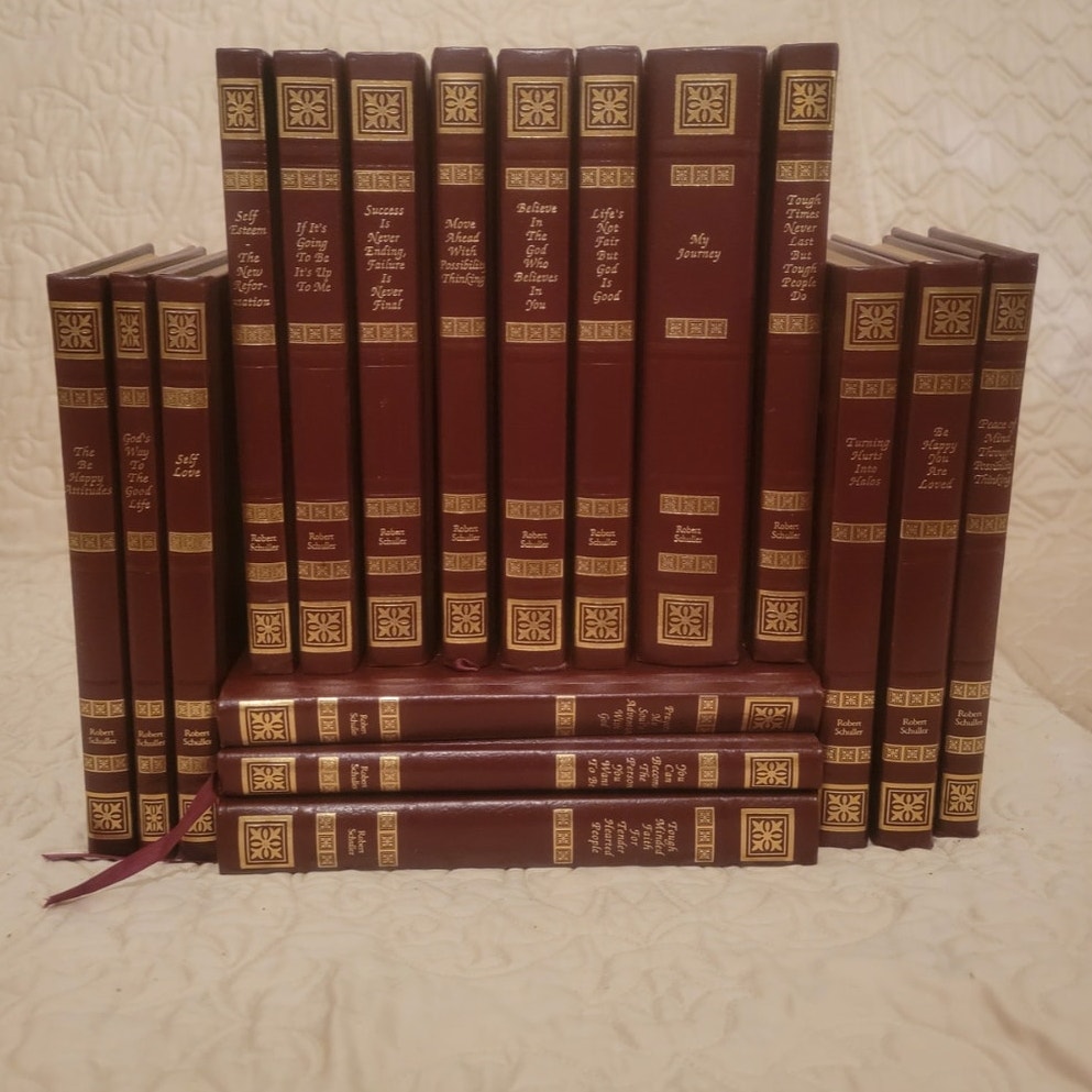 Set Of 17 Robert H. Schuller Books Leather Hardcover