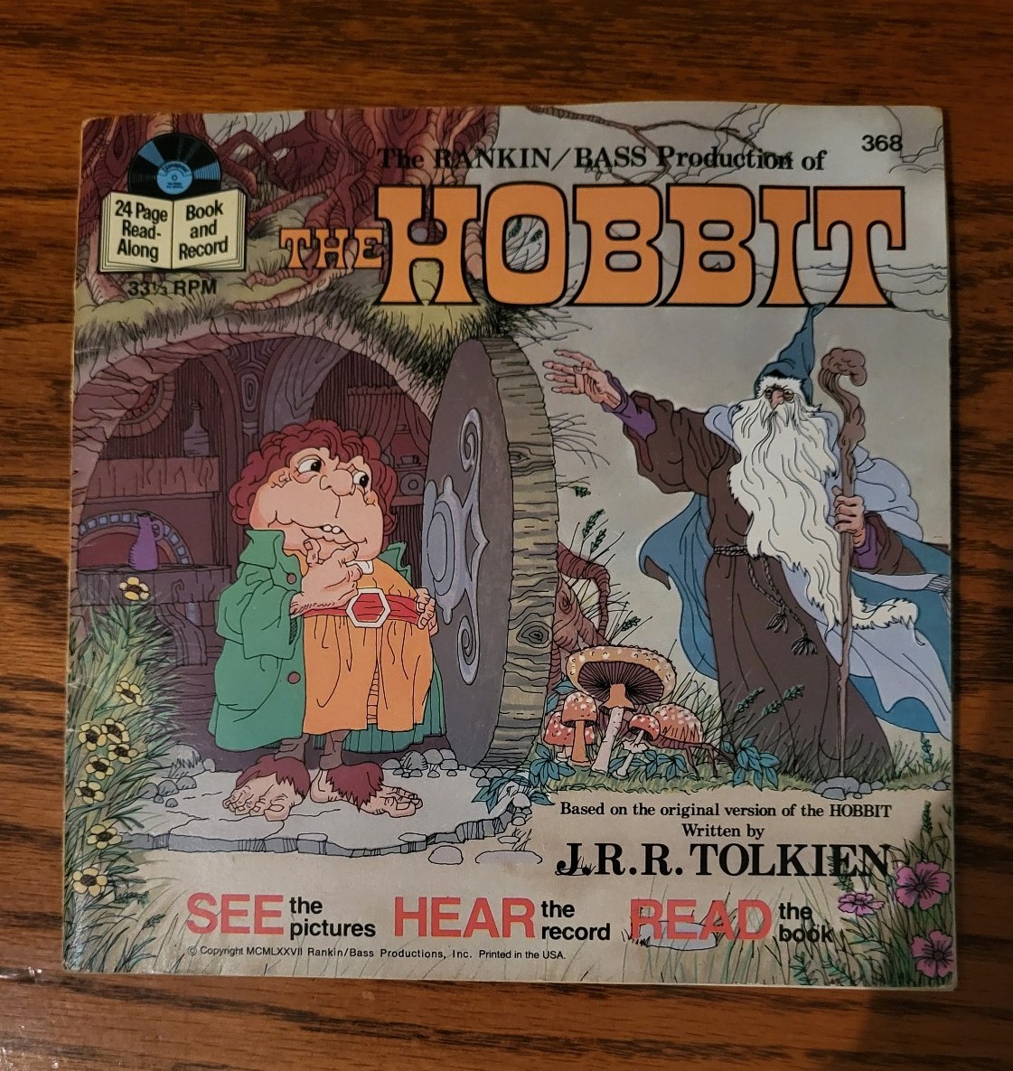 1977 Original Version The Hobbit J.R.R. Tolkien (Read-Along Book & Read #368