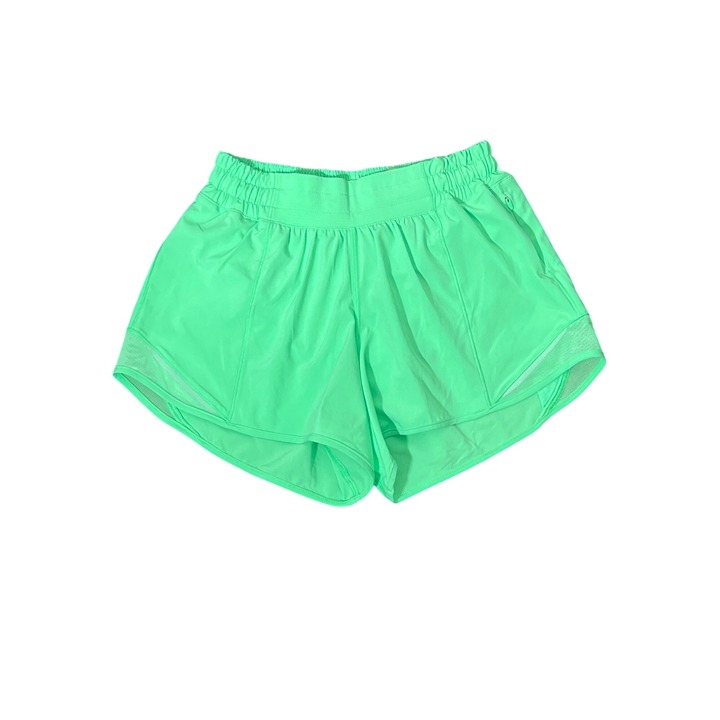LULULEMON Hotty Hot Lined Short 4 Lime Pop Sz 4 W7AWBT NWOT