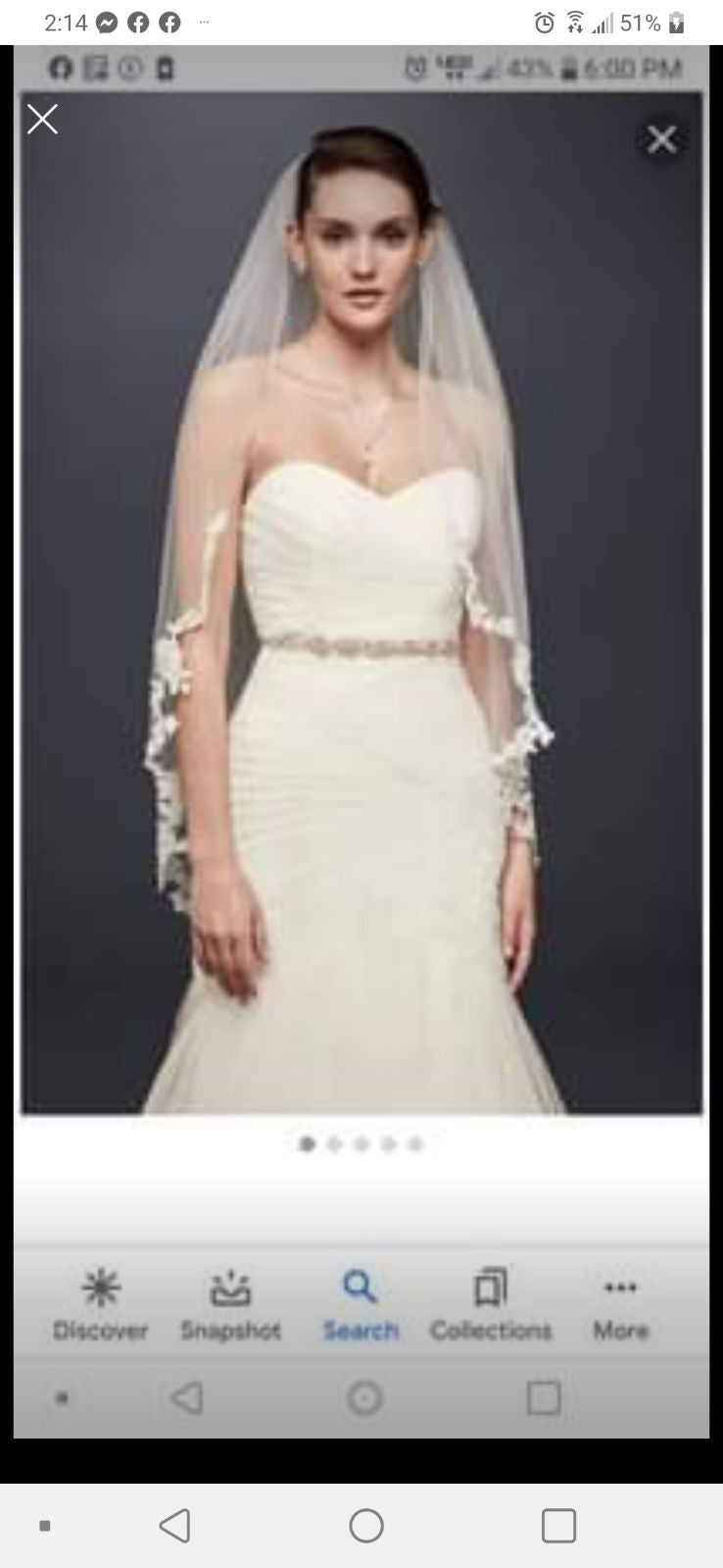 Fingertip length Ivory Veil