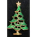 Christmas Holiday Tree Brooch Green Gold Jewelry
