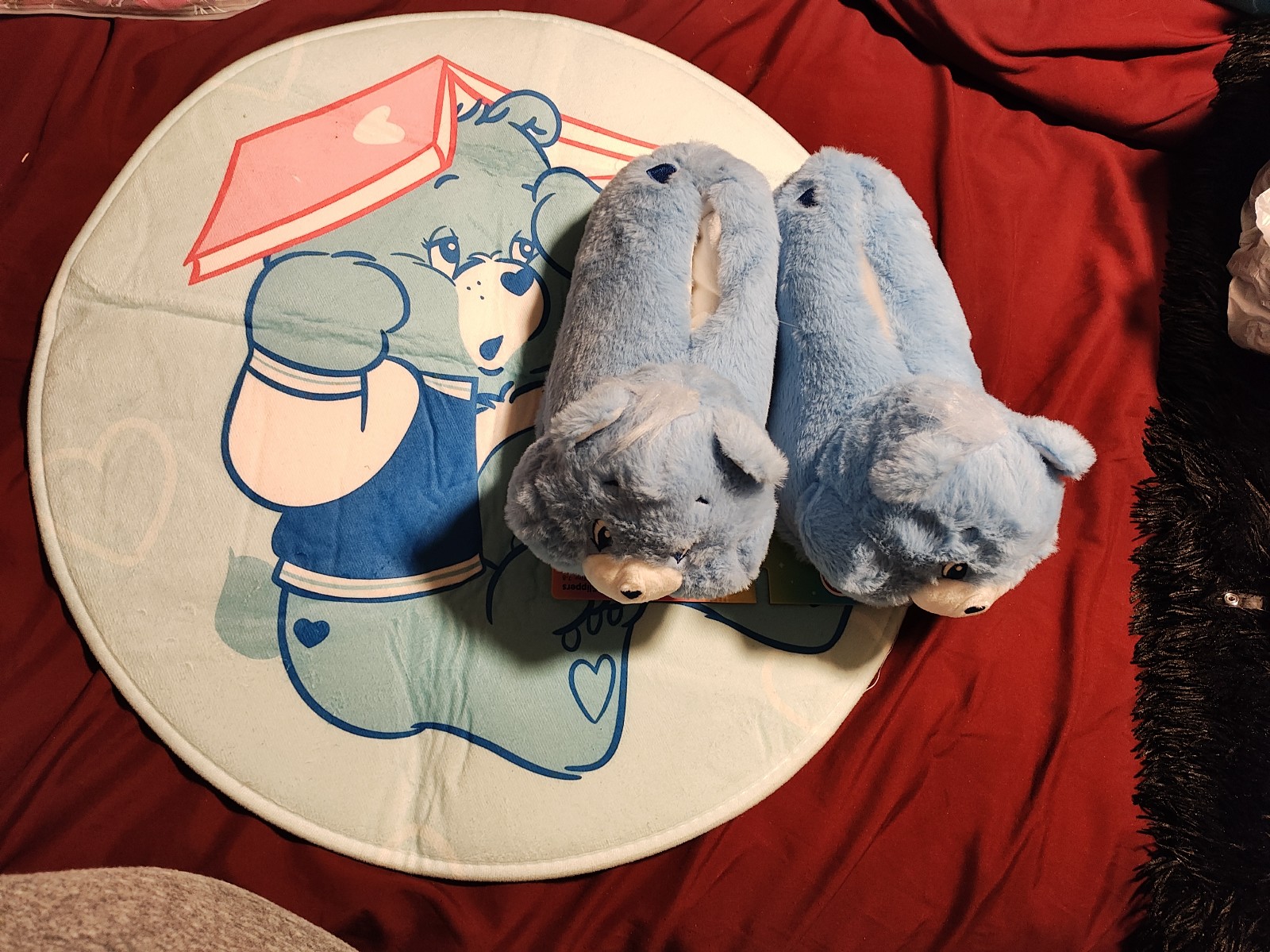 Care Bear round rug with care Bear Slippers