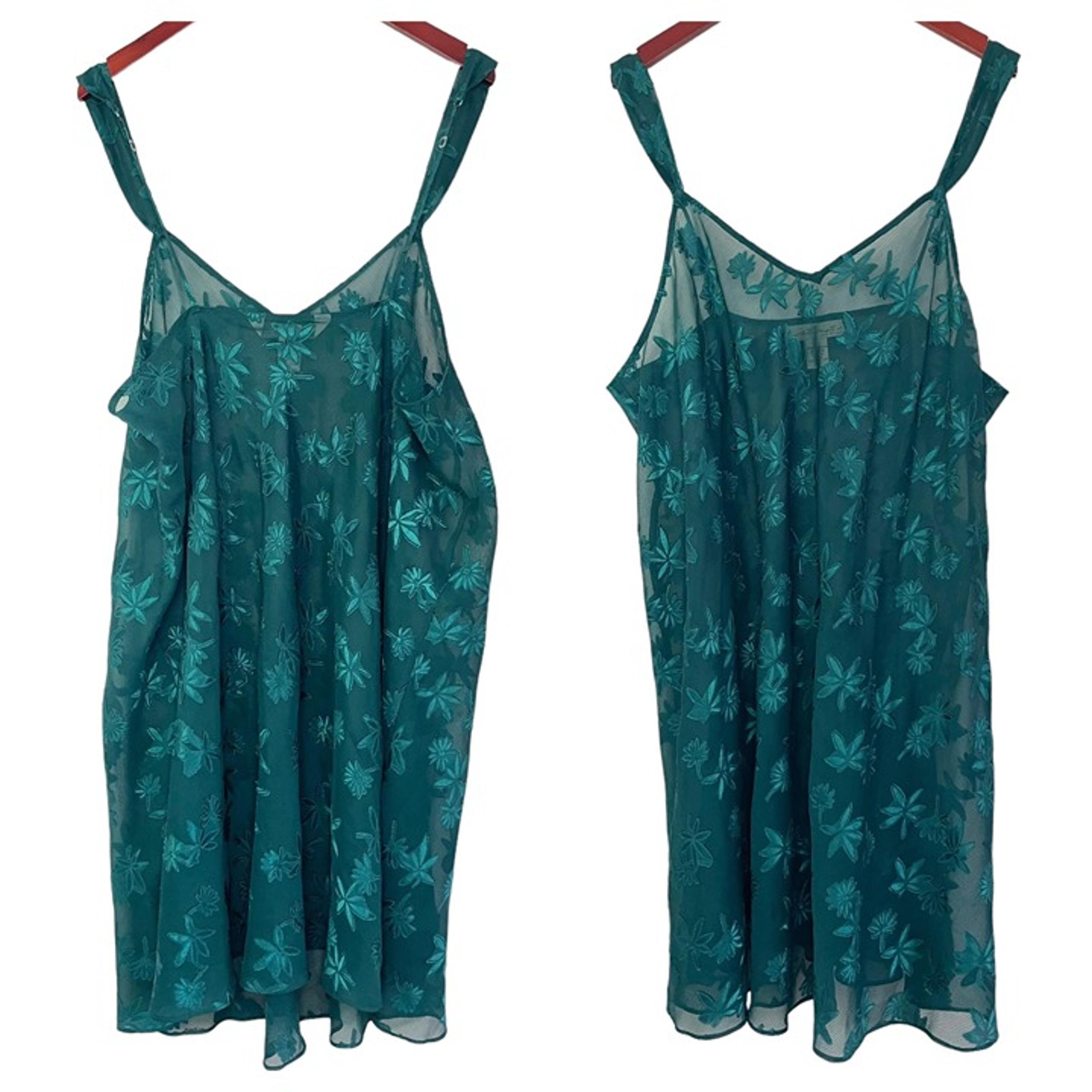 Lane Bryant Intimates lace slip lingerie nightgown floral green plus size 22/24