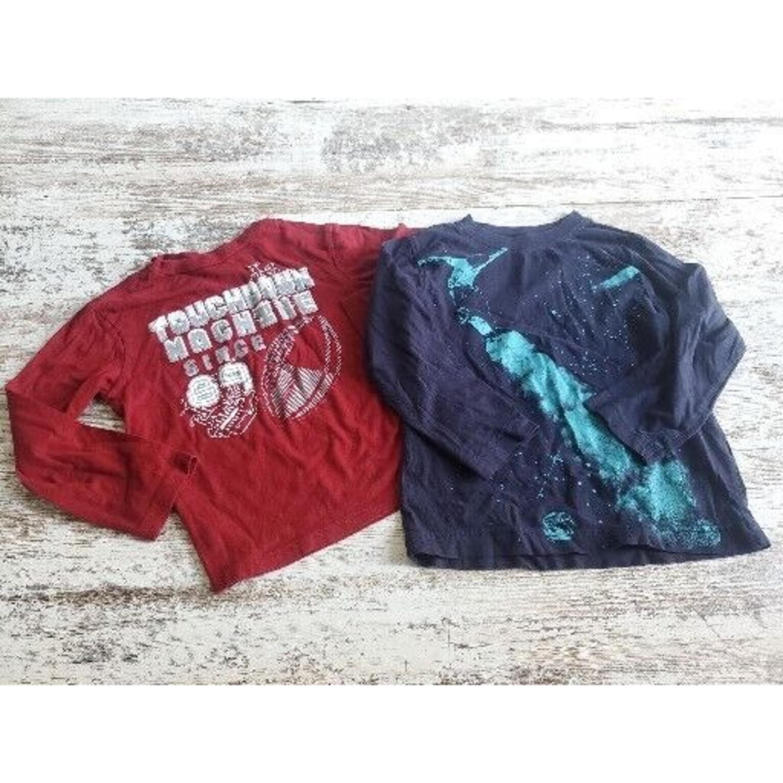 Boys CRAZY 8 Space& Football Long Sleeve Shirts Size XS-SM 4-5/6 lot of 2