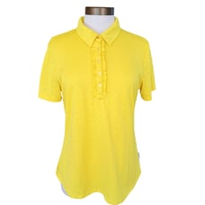 NiVO Sport Women's Golf Polo Shirt Yellow Ruffle Size XL NVO