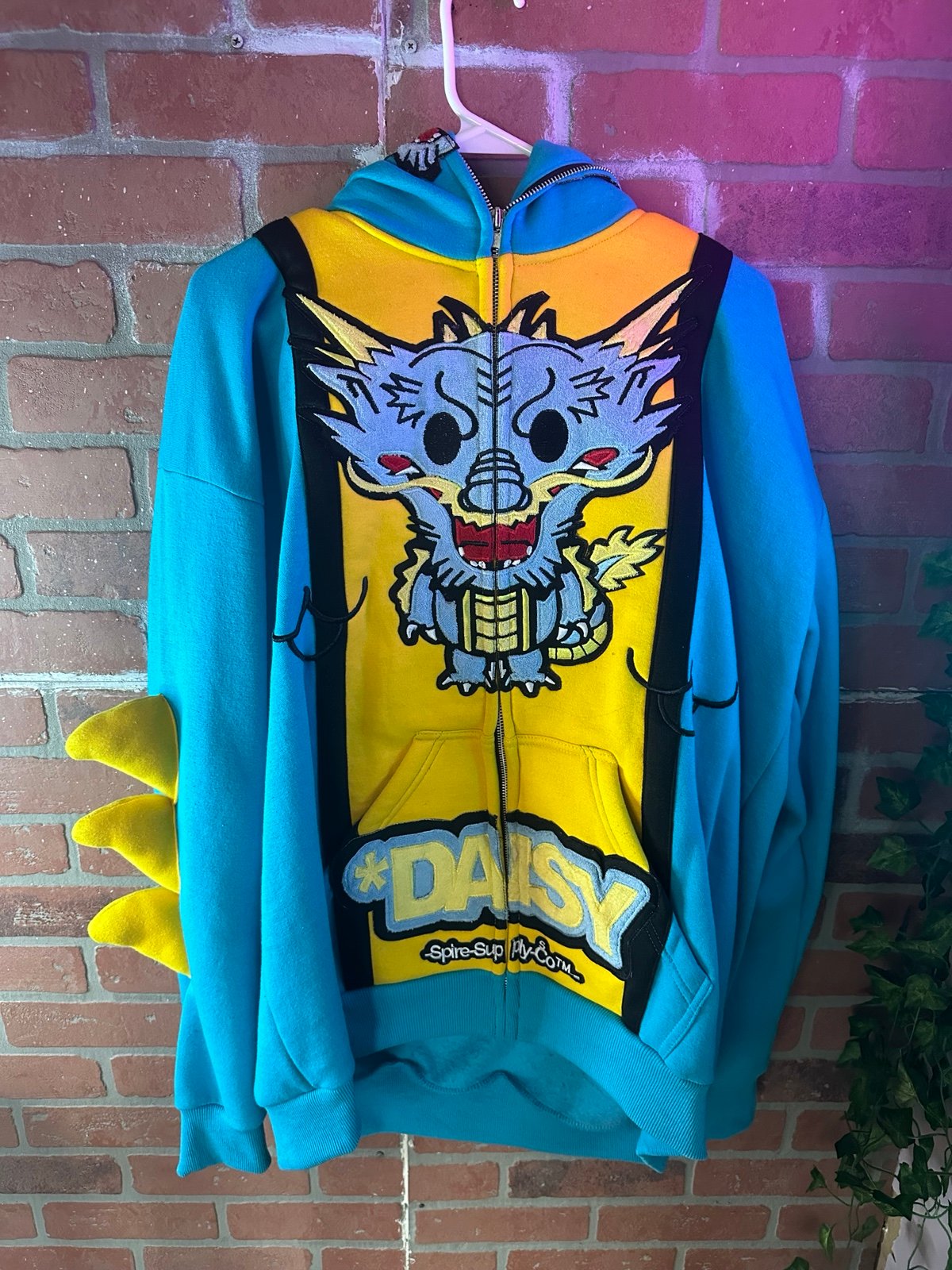 full zip hoodie spire supply co daisy dragon
