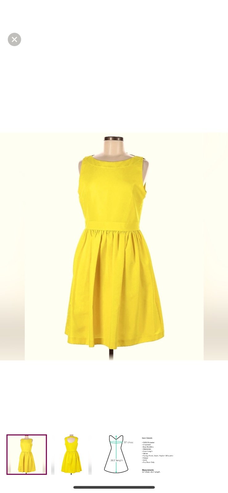 Ted Baker Yellow Summer Dress M