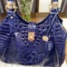 Brahmin Elise Navy Blue Leather Shoulder Bag