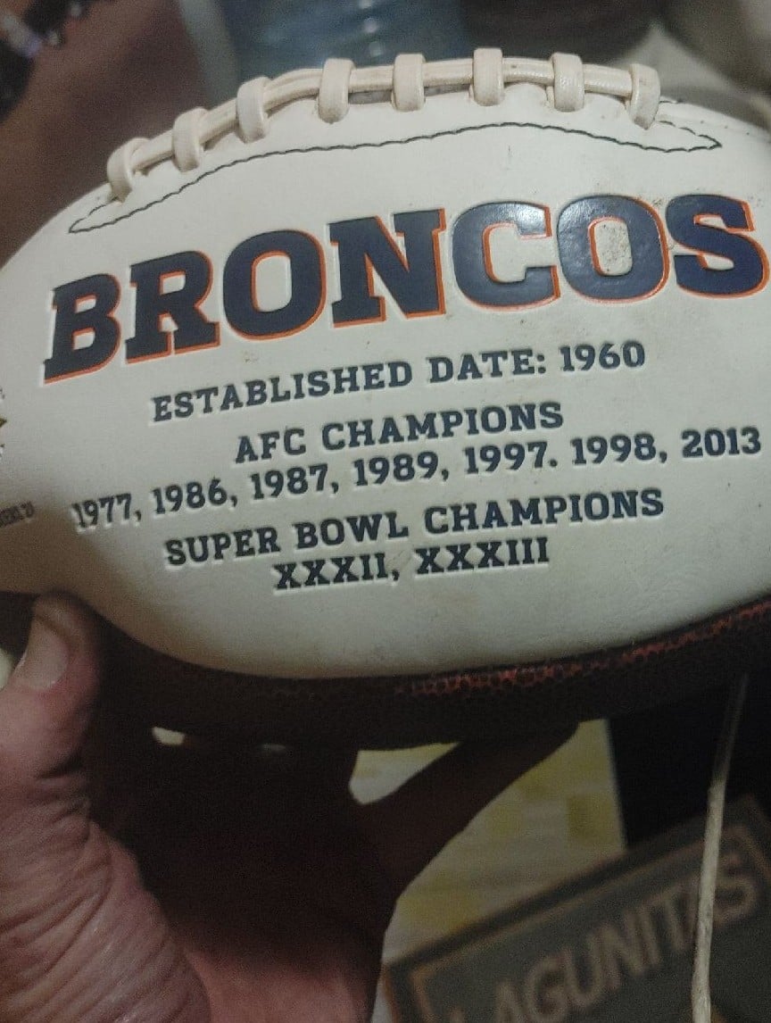 Denver broncos ball from super bowl 50