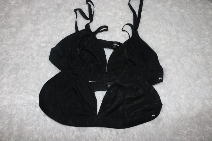 MeUndies lot of 2 black triangle bralettes new never worn both are size medium