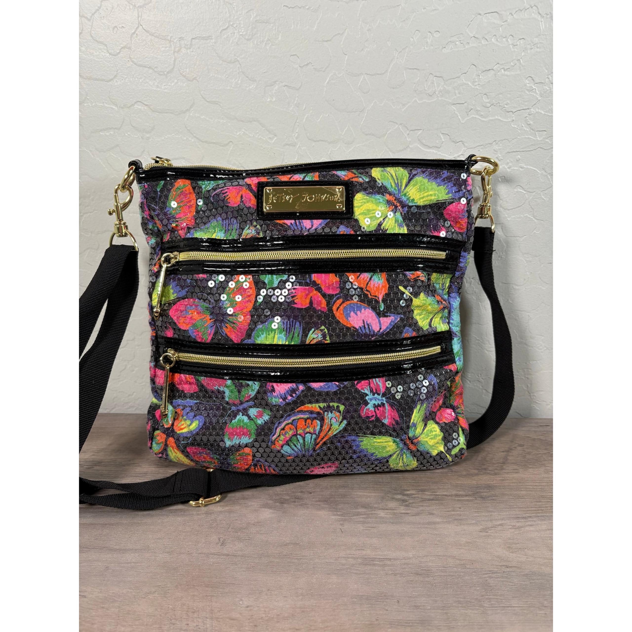 NWOT Betsey Johnson Crossbody Purse Bag Sequin covered Butterfly Design