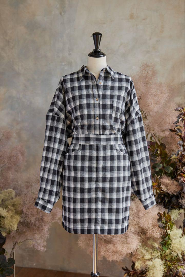 Herlipto Oversized Check Shirt Set