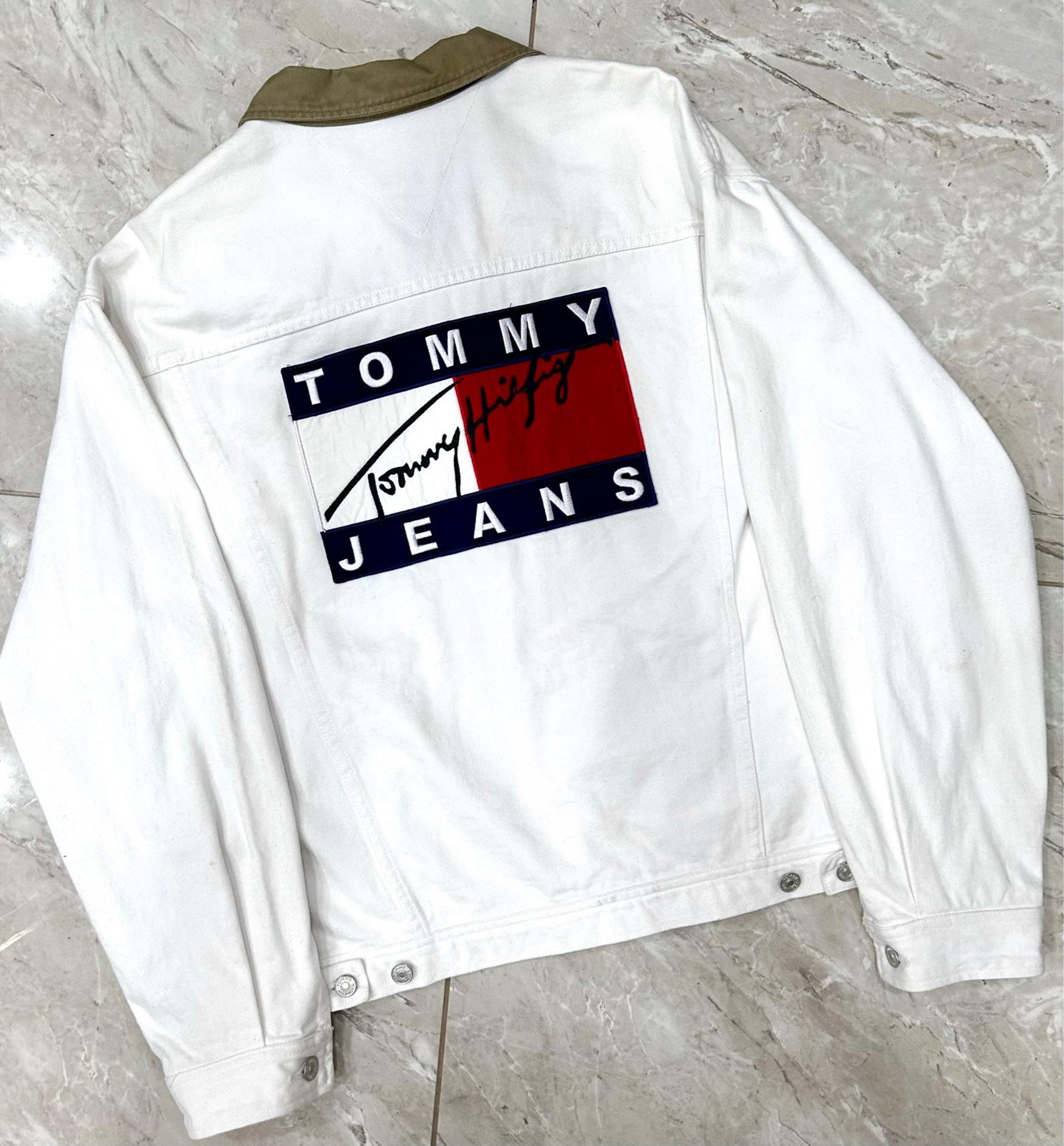 Tommy Hilfiger Vintage Big Flag Denim Jacket Rare
