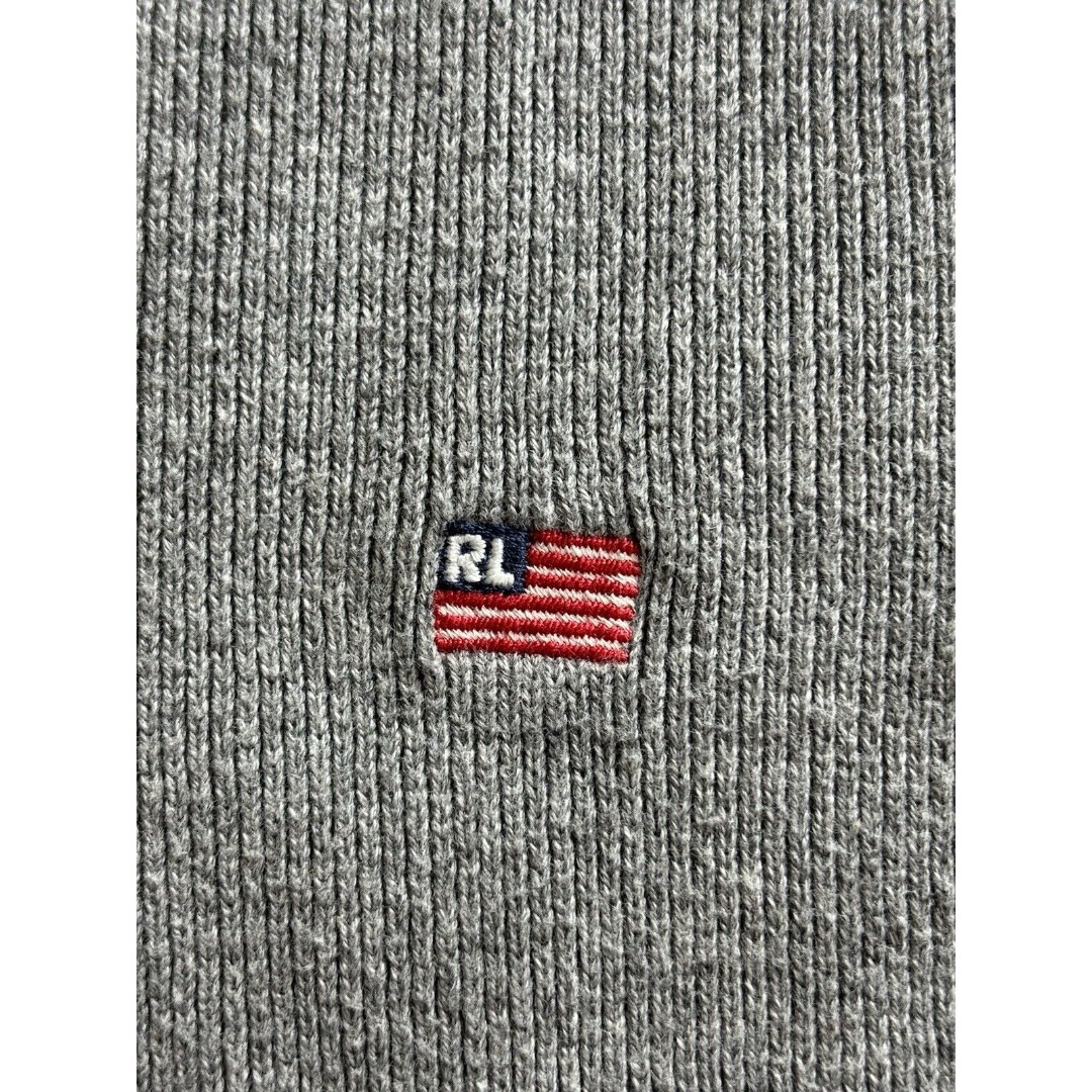 Polo Ralph Lauren Polo Jeans Co XL Pullover Sweater Quarter Zip USA Flag Logo