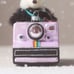 Anthropologie Purple Retro Polaroid Camera Tree Ornament New Hand Blown Glass
