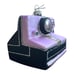 Anthropologie Purple Retro Polaroid Camera Tree Ornament New Hand Blown Glass