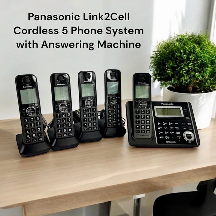 Panasonic KX-TGF370 Link2Cell Cordless Phone Answer Machine 5 Handset System