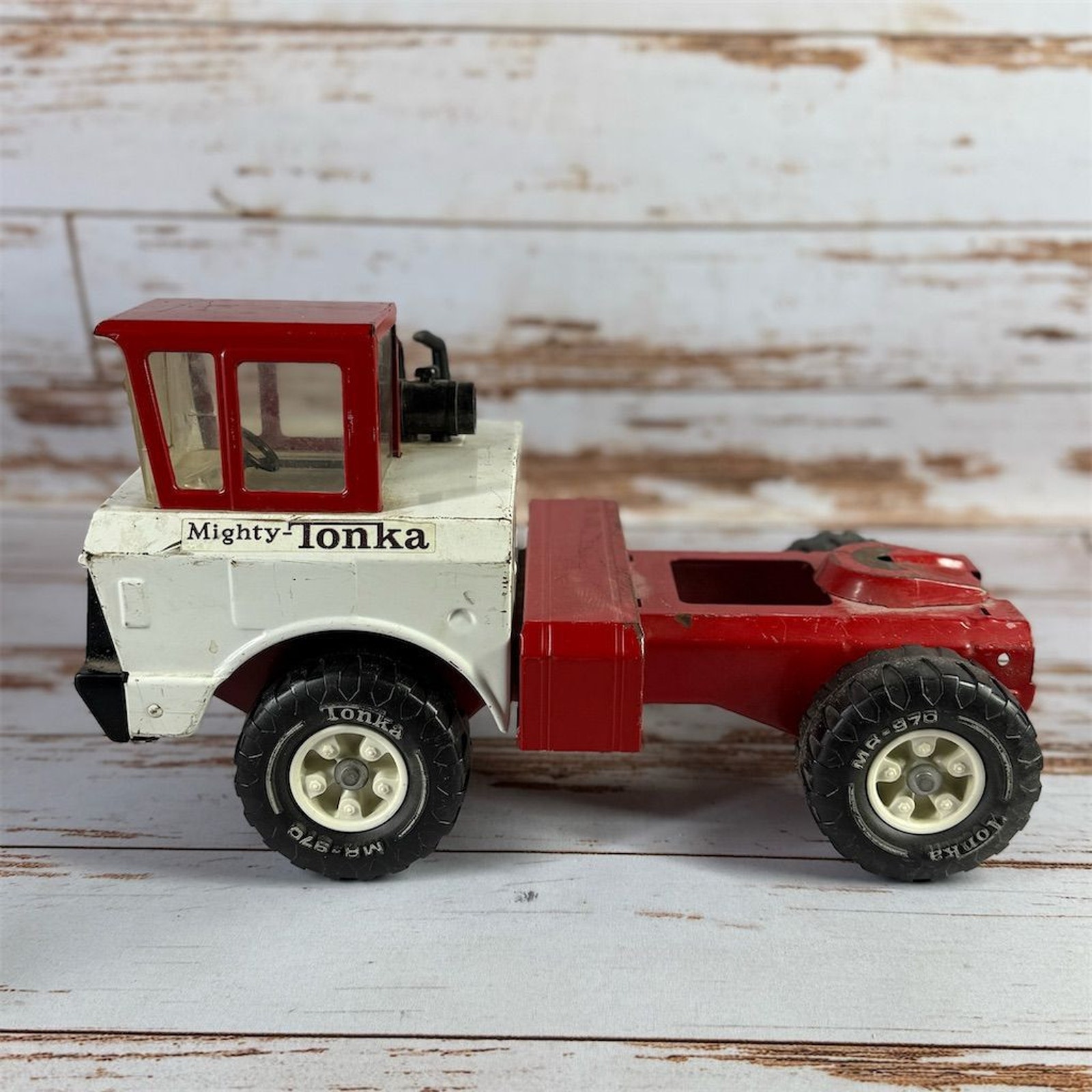 Vintage Tonka Car Carrier Red & White 1970s Toy Truck