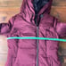 Soia & Kyo Burgundy Longline Raccoon Fur Trim Hood Down Parka Jacket Women's XS