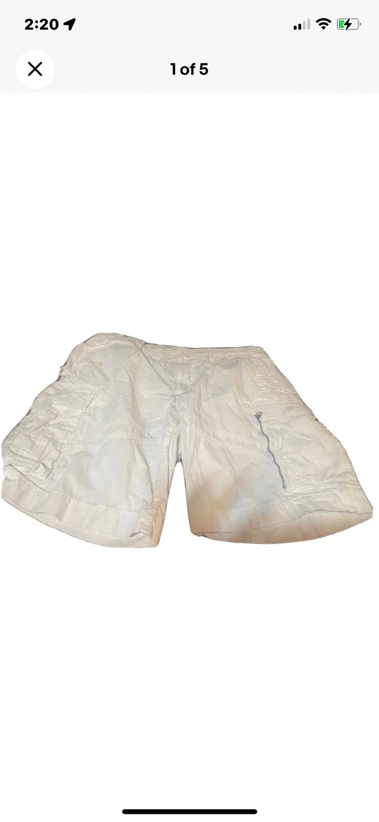 Ralph Lauren Mens White Surplus Fit Cargo Shorts! 38x14