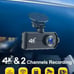 4K Dash Cam Front and Rear Camera, 4K+1080P Dual Dash Cam with WiFi