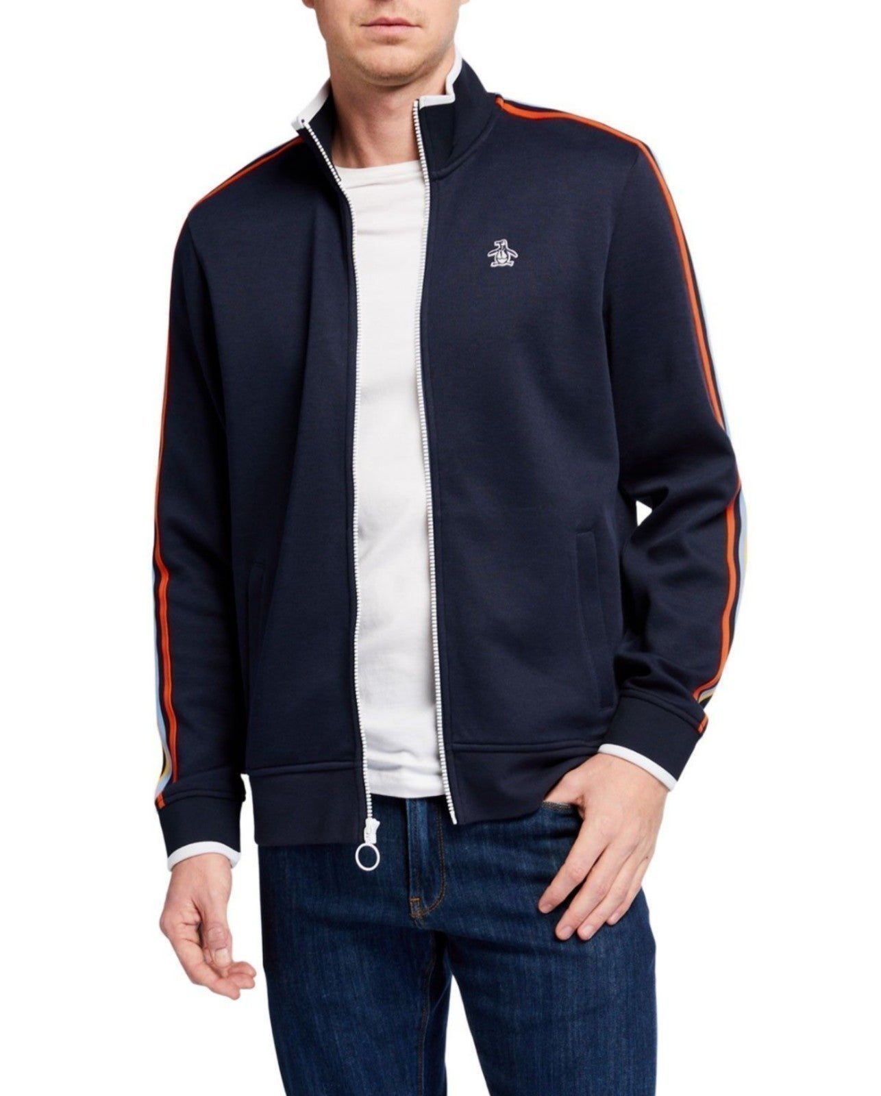 Original Penguin Men's Tape-Sleeve Track Jacket Dark Sapphire