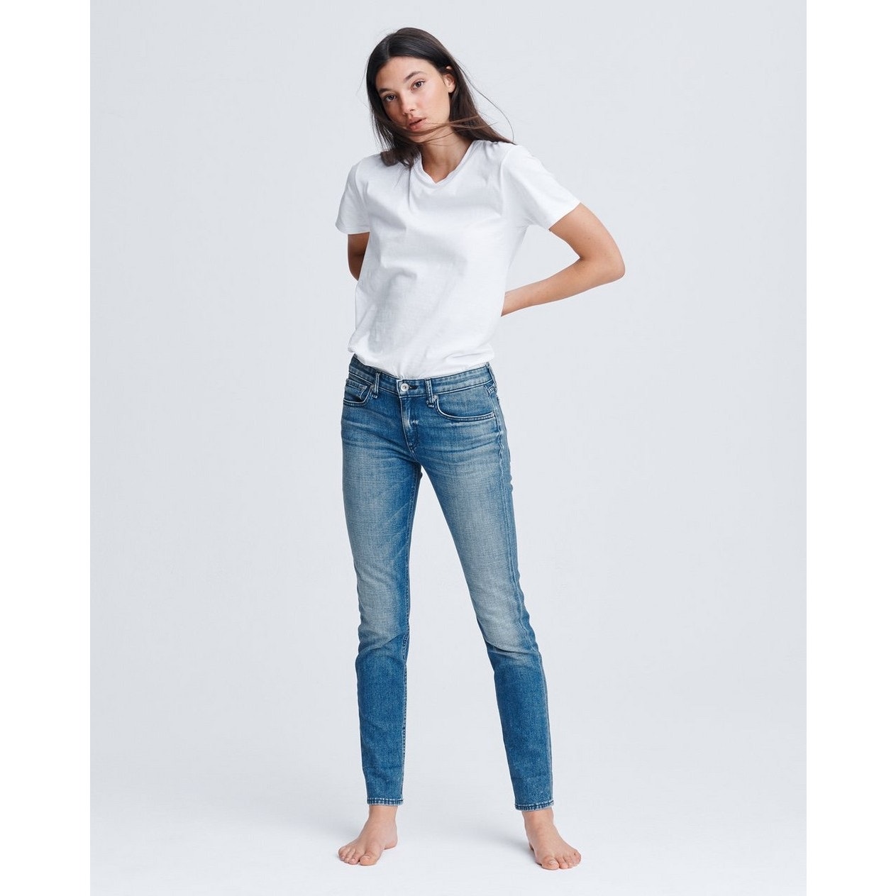 Rag & Bone Dre Low-Rise Slim Boyfriend in Sapphire Jeans Size 25