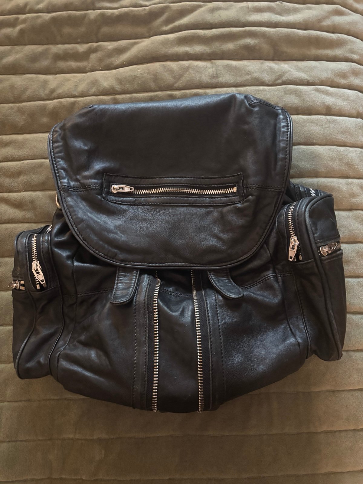 Alexander wang black leather marti backpack