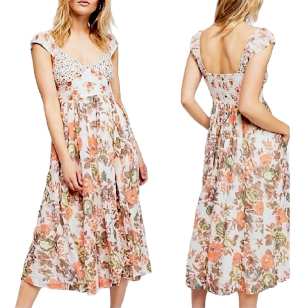 FREE PEOPLE Love You Midi Floral Dress. Size Small